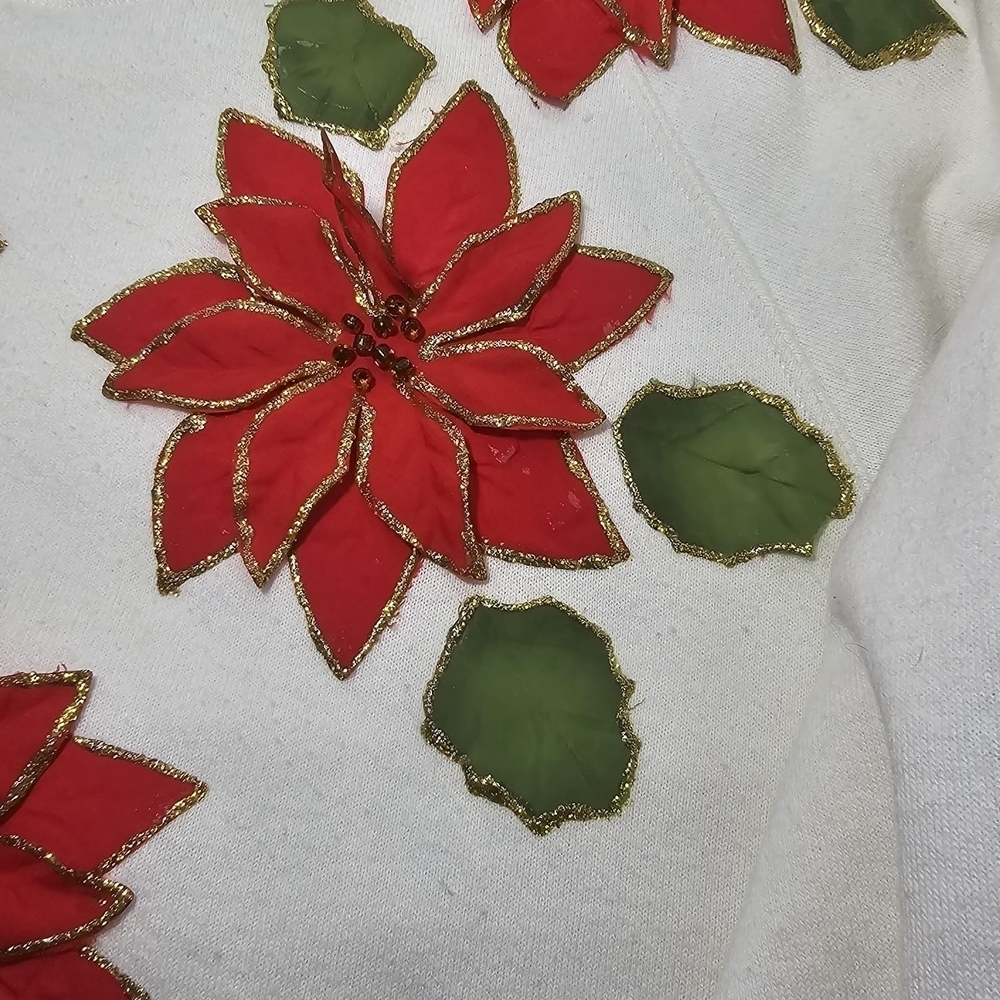 Jerzees White Sweatshirt with Red and Blue Accents - Picture 8 of 14